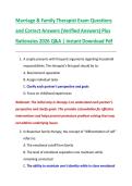 Marriage & Family Therapist Exam Questions  and Correct Answers &lpar;Verified Answers&rpar; Plus  Rationales 2026 Q&A &vert; Instant Download Pdf