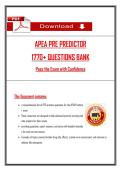 APEA PRE PREDICTOR   1770&plus; QUESTIONS BANK    Pass the Exam with Confidence
