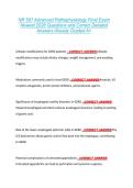 NR 507 Advanced Pathophysiology Final Exam  Newest 2026 Questions and Correct Detailed  Answers Already Graded A&plus; 
