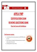 APEA FNP   CERTIFICATION EXAM  REVIEWS QUESTIONS BANK    Pass the Exam with Confidence