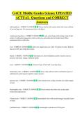 GACE Middle Grades Science UPDATED  ACTUAL  Questions and CORRECT  Answers 