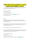 NRSG 3420&colon; EXAM 2 UPDATED  ACTUAL  Questions and CORRECT Answers