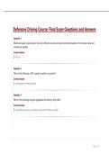 Defensive Driving Course Final Exam Questions and Answers
