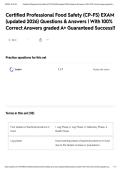 Certified Professional Food Safety &lpar;CP-FS&rpar; EXAM &lpar;updated 2026&rpar; Questions & Answers &vert; With 100&percnt; Correct Answers graded A&plus; Guaranteed Success&excl;&excl;