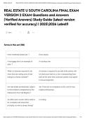 REAL ESTATE U SOUTH CAROLINA FINAL EXAM VERSION 2 EXAM Questions and Answers &lpar;Verified Answers&rpar; Study Guide &lpar;latest version verified for accuracy&rpar; &vert; 20252026 Latest&excl;&excl;