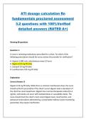 ATI dosage calculation Rn fundamentals proctored assessment 3&period;2 questions with 100&percnt;Verified detailed answers &lpar;RATED A&plus;&rpar;