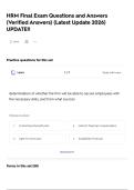 HRM Final Exam Questions and Answers &lpar;Verified Answers&rpar; &lpar;Latest Update 2026&rpar; UPDATE&excl;&excl;