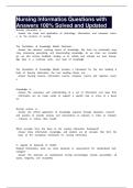 Nursing Informatics Questions with Answers 100&percnt; Solved and Updated