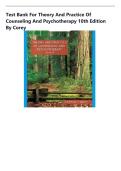 Test Bank Theory and Practice of Counseling and Psychotherapy 10th Edition by Gerald Corey &vert;Newest Edition &vert;2026