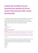 Cohesity File and Object Services Associate Exam Questions & Correct Answers Plus Rationales 2026 &vert; Instant Download Pdf&period;