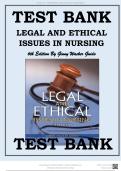 TEST BANK LEGATEST BANK LEGAL AND ETHICAL ISSUES IN NURSING 6th Edition By Ginny Wacker GuidoL AND ETHICAL ISSUES IN NURSING 6th Edition By Ginny Wacker Guido latest update