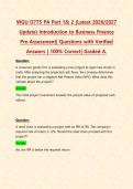 WGU D775 PA Part 1& 2 &lpar;Latest 2026&sol;2027 Update&rpar; Introduction to Business Finance Pre-Assessment&vert; Questions with Verified Answers &vert; 100&percnt; Correct&vert; Graded A&period;