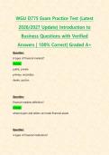 WGU D775 Exam Practice Test &lpar;Latest 2026&sol;2027 Update&rpar; Introduction to Business Questions with Verified Answers &vert; 100&percnt; Correct&vert; Graded A&plus;