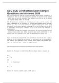 ASQ CQE Certification Exam Sample Questions and Answers 2026