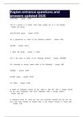 Kaplan entrance questions and answers updated 2026
