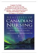 Complete Test Bank Realities of Canadian Nursing&colon; Professional&comma; Practice and Power Issues &lpar;5th Edition&rpar; &ndash; Carol McDonald &Marjorie    Chapters 1-25                 