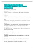 ASQ CQA Certification Exam Definitions Questions and Answers Updated 2026