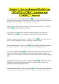 Chapter 1 - Interprofessional Health Care  UPDATED ACTUAL Questions and  CORRECT Answers