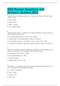 ASQ Review Questions and Answers Updated 2026