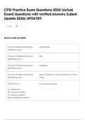 CPSI Practice Exam Questions 2026 &lpar;Actual Exam&rpar; Questions with verified Answers &lpar;Latest Update 2026&rpar; UPDATE&excl;&excl;