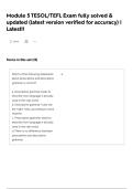 Module 5 TESOL&sol;TEFL Exam fully solved & updated &lpar;latest version verified for accuracy&rpar; &vert; Latest&excl;&excl;