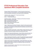 FTCE Professional Education Test Questions With Complete Solutions