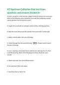 ATI Specimen Collection Post test Exam  questions and answers Graded A&plus; 