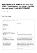 ABSITE  EXAM Most Recent exam COMPLETE &lpar;2026&rpar; EXAM Questions and Answers &lpar;Verified Answers&rpar; &lpar;Latest Update 2026&rpar; UPDATE&excl;&excl;  