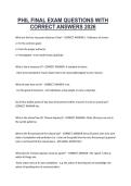PHIL FINAL EXAM QUESTIONS WITH CORRECT ANSWERS 2026