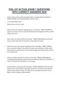 PHIL 347 ACTUAL EXAM 1 QUESTIONS WITH CORRECT ANSWERS 2026