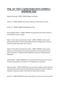 PHIL 347 TEST 2 QUESTIONS WITH CORRECT ANSWERS 2026