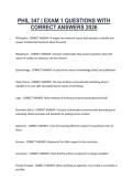 PHIL 347 EXAM 1 QUESTIONS WITH CORRECT ANSWERS 2026