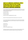 NUR 1211 MEDICAL SURGICAL FINAL   EXAM 2025-2026 ACTUAL EXAM  QUESTIONS AND 240 CORRECT   DETAILED VERIFIED ANSWERS&period; 