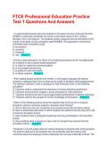 FTCE Professional Education Practice Test 1 Questions And Answers
