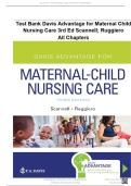 Test Bank For Davis Advantage for Maternal-Child Nursing Care 3rd Edition By Meredith Scannell &vert; &vert; 9781719640985 &vert; Chapter 1-33 &vert; Complete Questions And Answers A&plus;