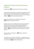 Biology 121 Final Exam questions and answers  Graded A&plus; 