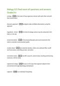 Biology 121 final exam ull questions and answers  Graded A&plus; 
