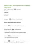 Biology I Exam1 questions and answers Graded A&plus;  latest update 