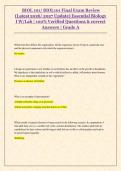 BIOL 101&sol; BIOL101 Final Exam Review  &lpar;Latest 2026&sol; 2027 Update&rpar; Essential Biology  I W&sol;Lab &vert; 100&percnt; Verified Questions & correct  Answers &vert; Grade A