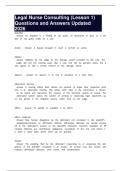 Legal Nurse Consulting &lpar;Lesson 1&rpar; Questions and Answers Updated 2026