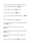 Bio 121 Final questions and answers Graded A