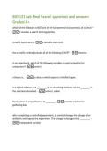 BIO 121 Lab Final Exam &excl; questions and answers  Graded A&plus; 