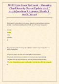 WGU D320 Exam Test bank &ndash; Managing  Cloud Security &lpar;Latest Update 2026 &sol;  2027&rpar; Questions & Answers &vert; Grade A &vert;  100&percnt; Correct