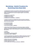 Microbiology - Analytic Procedures For Bacteriology Exam Study Guide