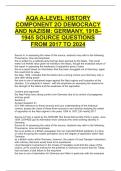AQA A-LEVEL HISTORY  COMPONENT 2O DEMOCRACY  AND NAZISM&colon; GERMANY&comma; 1918 1945
