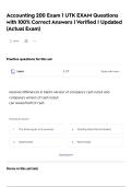 Accounting 200 Exam 1 UTK EXAM Questions with 100&percnt; Correct Answers &vert; Verified &vert; Updated &lpar;Actual Exam&rpar;