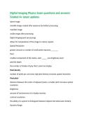 Digital Imaging Physics Exam questions and answers  Graded A&plus; latest updates