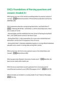 EAQ's Foundations of Nursing questions and  answers Graded A&plus; 