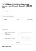FMF ACE Exam &lpar;2026&rpar; Exam Questions & Answers &vert; Latest Already Graded A&plus; UPDATE 2026