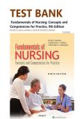 TEST BANK FOR Fundamentals of Nursing&colon; Concepts and Competencies for Practice&comma; 9th Edition by Ruth F&period; Craven&comma; Constance J&period; Hirnle & Christine M&period; Henshaw &vert; ISBN 9781975120429&period; Latest Edition&period;
